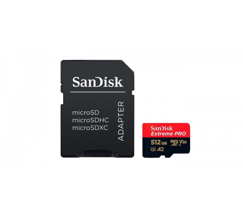 Карта памяти microSDXC 512GB SanDisk Class 10 UHS-I A2 C10 V30 U3 Extreme Pro