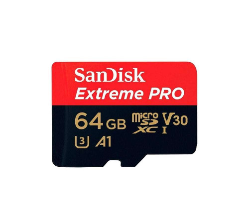 Карта памяти microSDXC 64GB SanDisk Class 10 UHS-I A2 C10 V30 U3 Extreme Pro (SD адаптер) 170MB/s